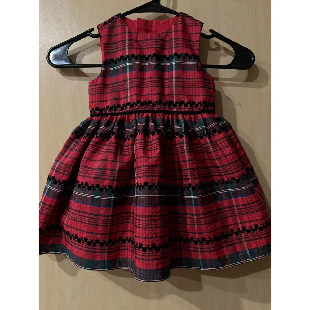 NEW Pippa & Julie Girls Cynthia Red Plaid Ruffle Holiday Dress Size 2 Flutter